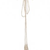 Hand Crochet Cotton Tie Belt: Bohemian Brown Waistband With Tassels