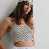 Hand-crocheted Cotton Lace Headwrap: Milky White Triangle Scarf