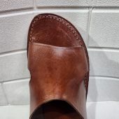 Moroccan Leather Sandals For Men – Handmade Brown Slip-on Summer Gift Shoes