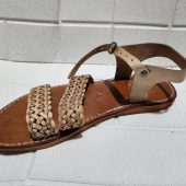 Handmade Moroccan Leather Sandals – Braided Flat Sandals For Women – Natural Tan Summer Shoes With Ankle Strap – Artisanmoroccatelie