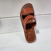 Handmade Moroccan Leather Sandals – Woven Double Strap Flat Slides – Boho Summer Slippers For Women – Comfy Brown Artisan Shoes (eu 37–42)